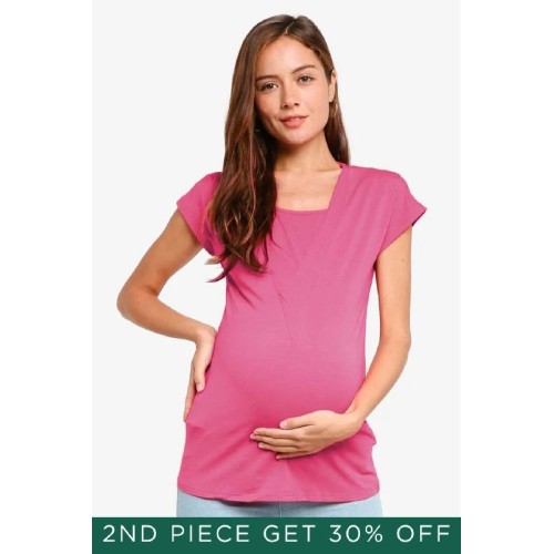 Beryl V-Neck Nursing Top Plum