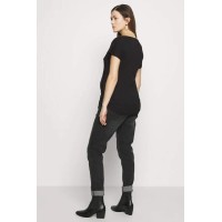 Dervla Bamboo Cotton Short Sleeve Nursing Top Black