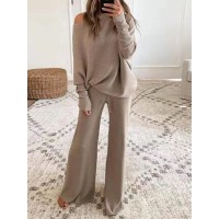 FZ Women's Wide Legs Pants Sweater Set